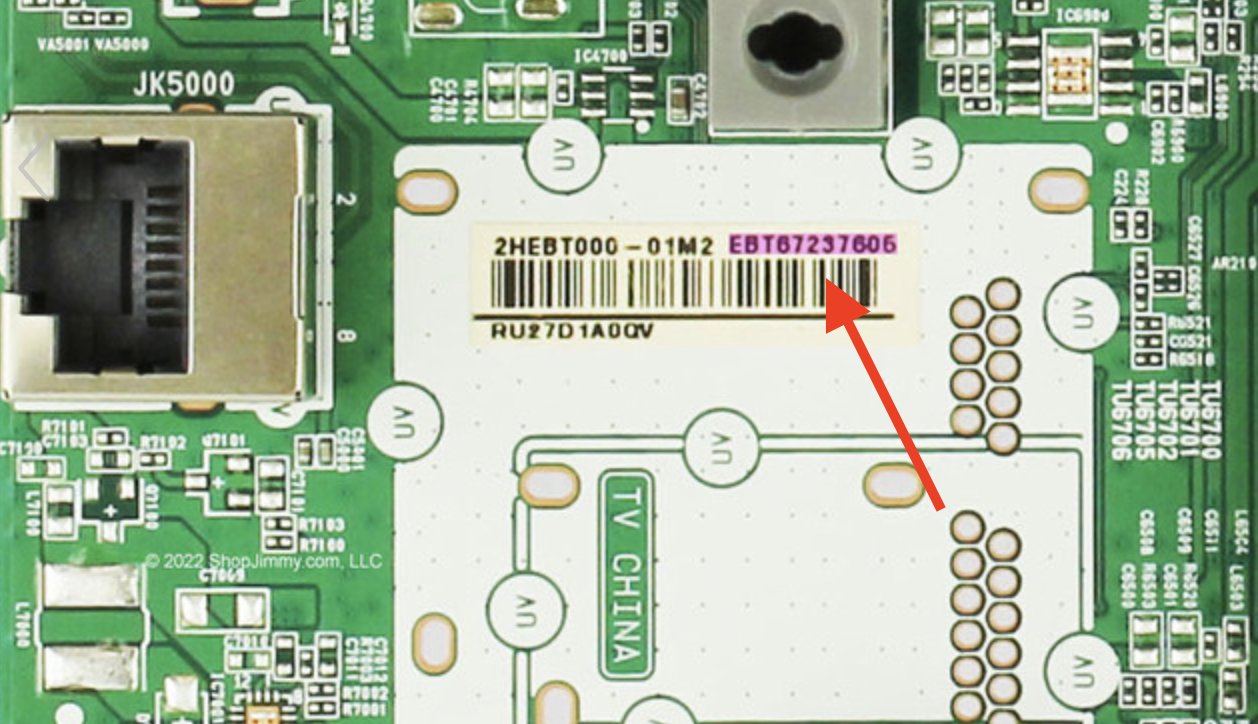PCA (Printed Circuit Assembly) Number on Main Board